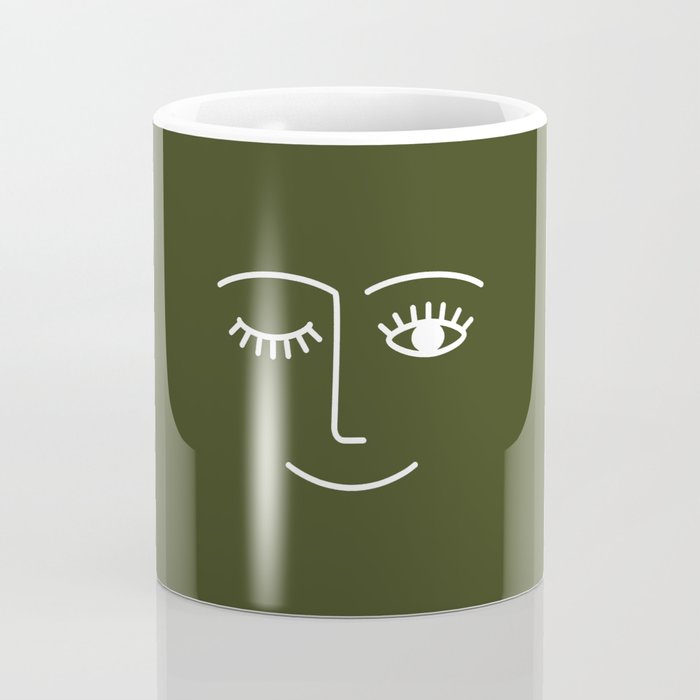 Wink (Olive Green) Coffee Mug Gallery Image 4