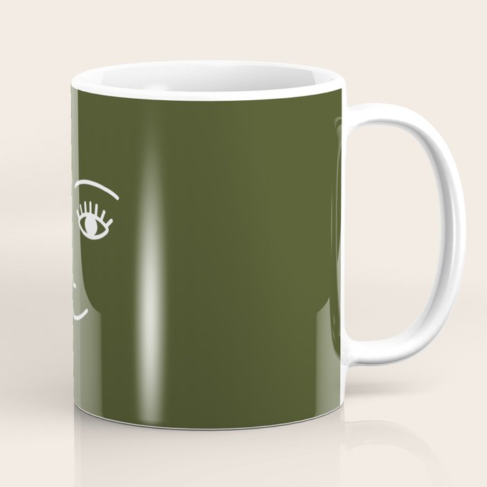 Wink (Olive Green) Coffee Mug Gallery Image 1