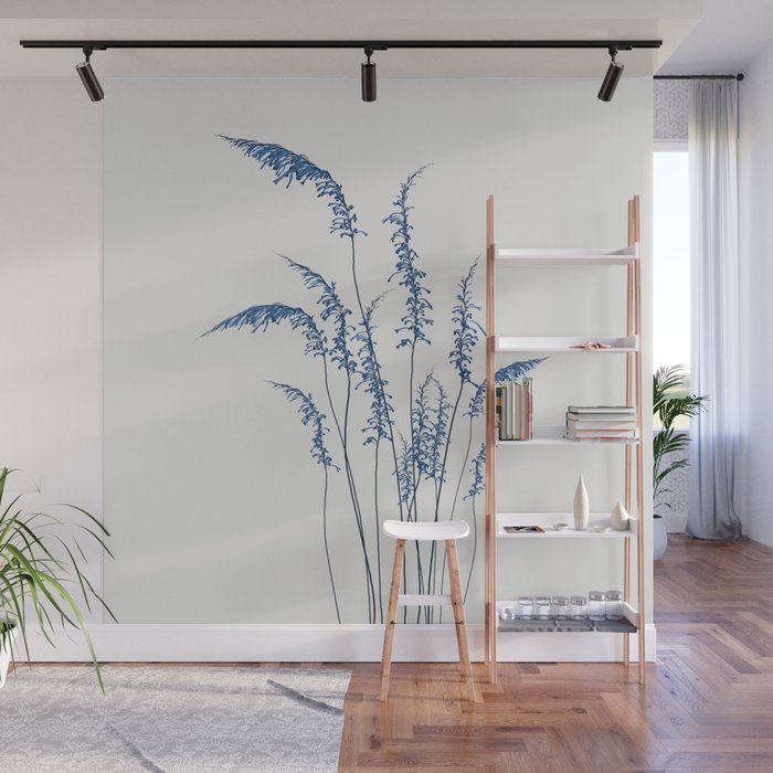 Blue flowers 2 Wall Mural Gallery Image 1