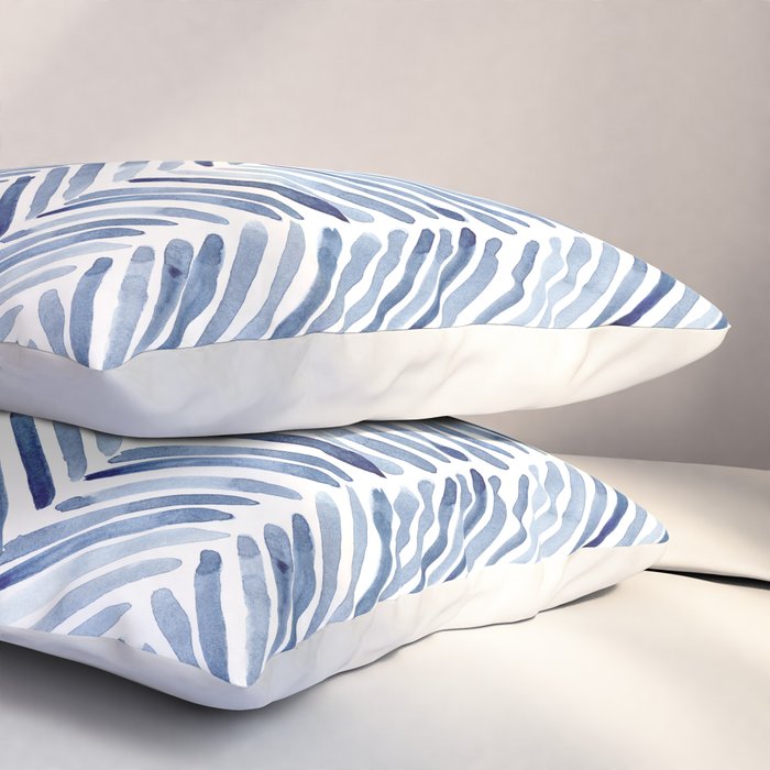 Indigo herringbone - watercolor blue chevron Pillow Sham Gallery Image 3