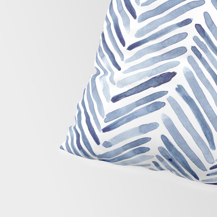 Indigo herringbone - watercolor blue chevron Pillow Sham Gallery Image 4
