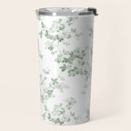 Elegant vintage green white roses shabby floral Travel Mug Gallery Image 2