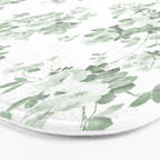 Elegant vintage green white roses shabby floral Bath Mat Gallery Image 3