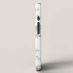 Elegant vintage green white roses shabby floral iPhone Case Gallery Image 2