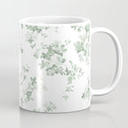 Elegant vintage green white roses shabby floral Coffee Mug Gallery Image 1