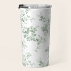 Elegant vintage green white roses shabby floral Travel Mug Gallery Image 3