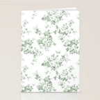 Elegant vintage green white roses shabby floral Stationery Card Gallery Image 2