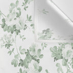 Elegant vintage green white roses shabby floral Wall Tapestry Gallery Image 3