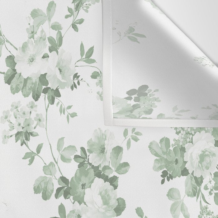 Elegant vintage green white roses shabby floral Wall Tapestry Gallery Image 3
