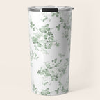 Elegant vintage green white roses shabby floral Travel Mug Gallery Image 1