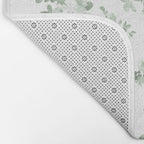 Elegant vintage green white roses shabby floral Bath Mat Gallery Image 2