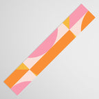 Mid Century Modern Scandinavian Geometric Abstract 354 Pink Yellow and Orange Table Runner Gallery Image 3