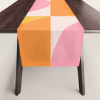 Mid Century Modern Scandinavian Geometric Abstract 354 Pink Yellow and Orange Table Runner Gallery Image 1