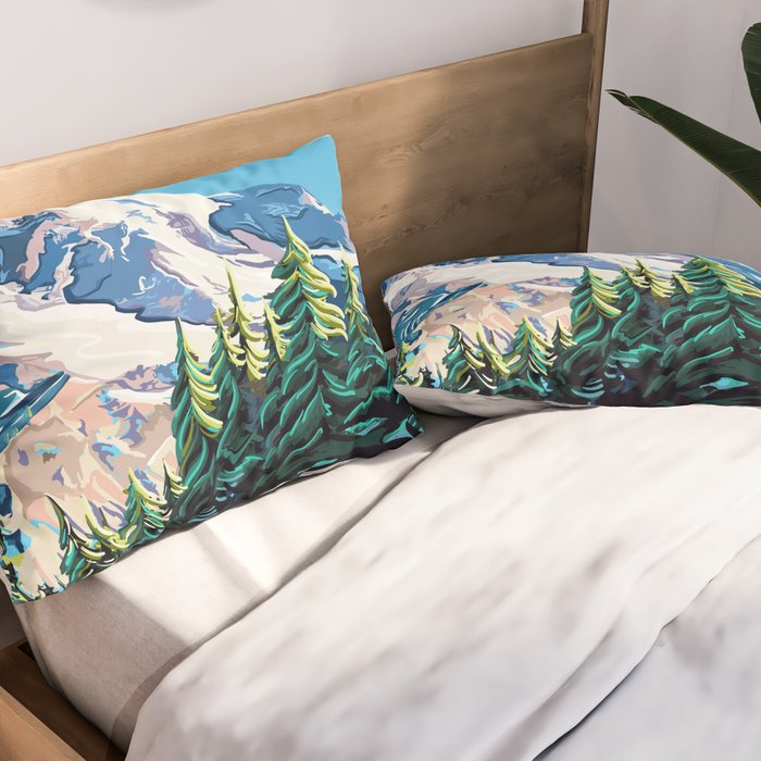 Wildflowers on Mount Rainier Pillow Sham Gallery Image 2