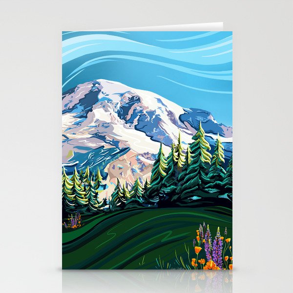 Wildflowers on Mount Rainier Stationery Card Gallery Image 1