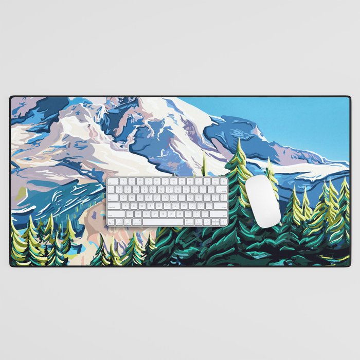 Wildflowers on Mount Rainier Desk Mat Gallery Image 1
