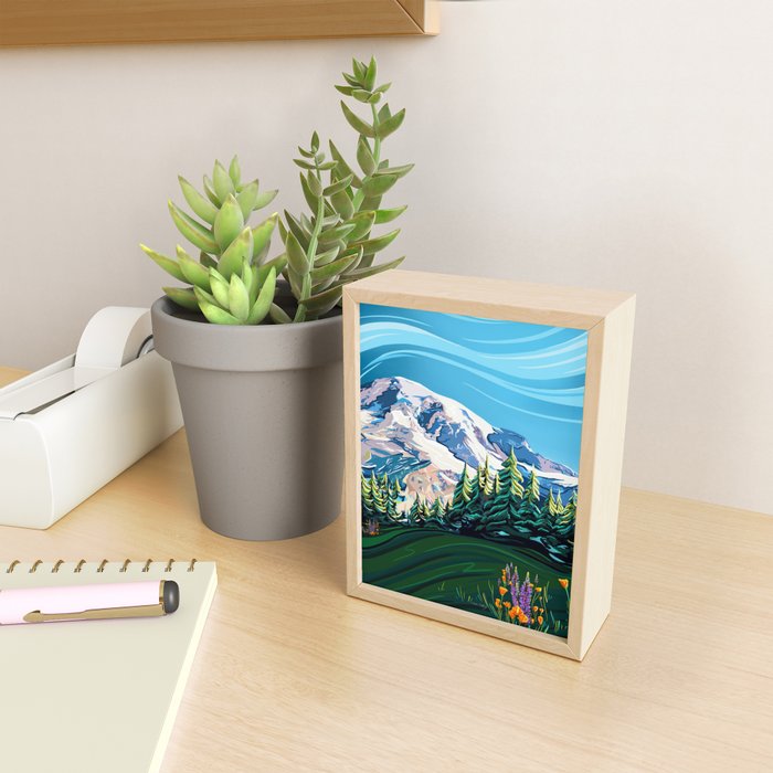 Wildflowers on Mount Rainier Mini Art Print Gallery Image 2
