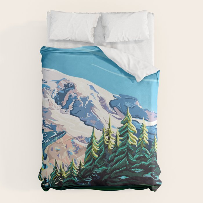 Wildflowers on Mount Rainier Duvet Cover Gallery Image 6