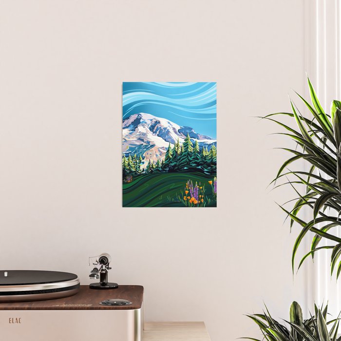 Wildflowers on Mount Rainier Poster Gallery Image 2
