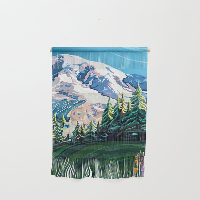 Wildflowers on Mount Rainier Wall Hanging Gallery Image 1