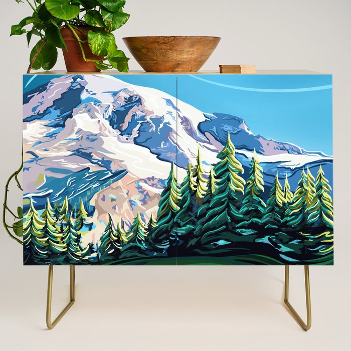 Wildflowers on Mount Rainier Credenza Gallery Image 1