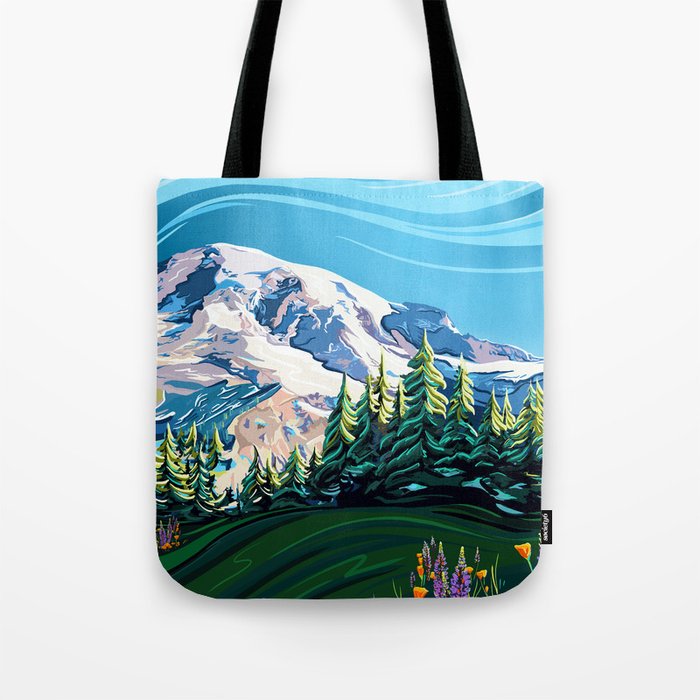 Wildflowers on Mount Rainier Tote Bag Gallery Image 1