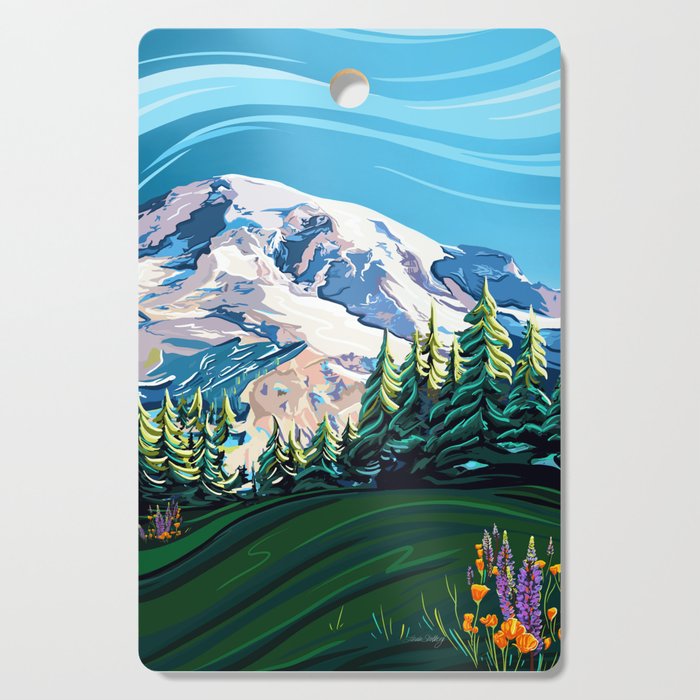 Wildflowers on Mount Rainier Cutting Board Gallery Image 1