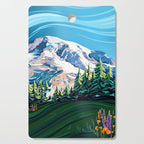 Wildflowers on Mount Rainier Cutting Board Gallery Image 1