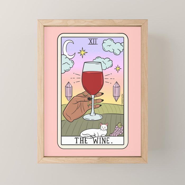 WINE READING (DARK) Mini Art Print Gallery Image 1