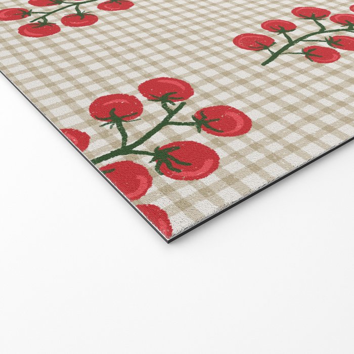 Cherry Tomato Plaid Farmers Market Welcome Mat Gallery Image 2