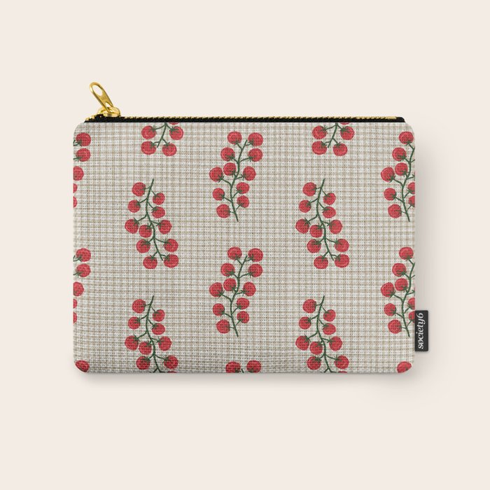 Cherry Tomato Plaid Farmers Market Carry All Pouch Gallery Image 1