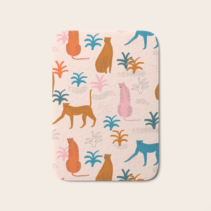 Rainbow cheetahs Bath Mat Gallery Image 1