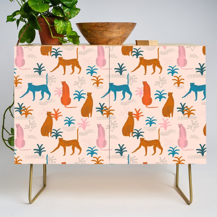 Rainbow cheetahs Credenza Gallery Image 1