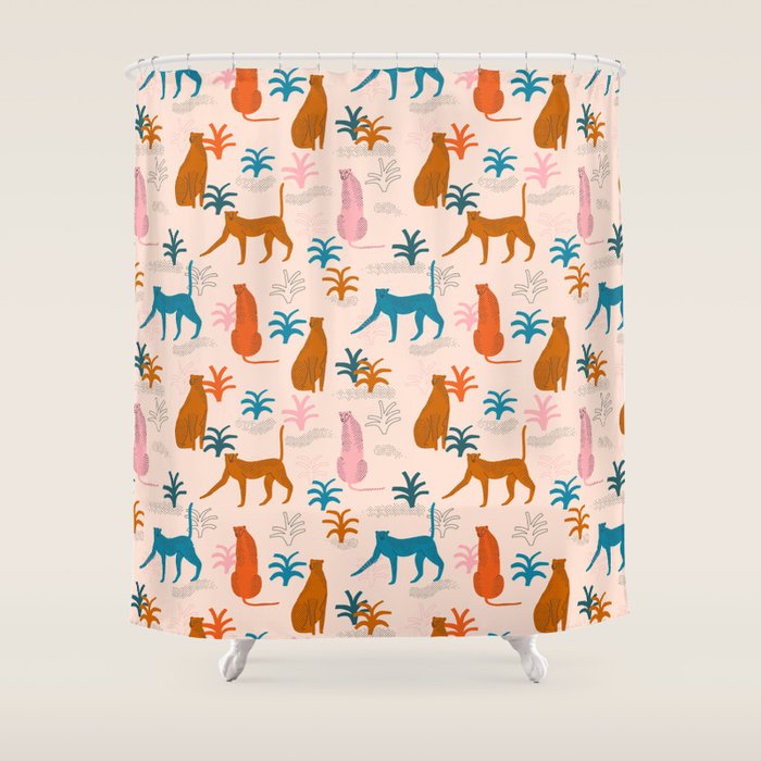 Rainbow cheetahs Shower Curtain Gallery Image 1