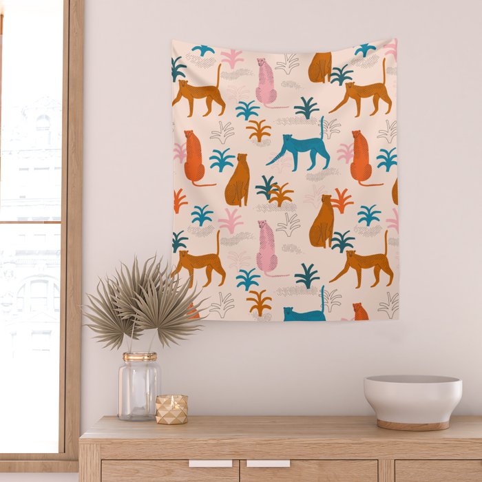Rainbow cheetahs Wall Tapestry Gallery Image 2