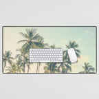 Tropical Skies - Palm Trees, Beach Photography Desk Mat Gallery Image 1