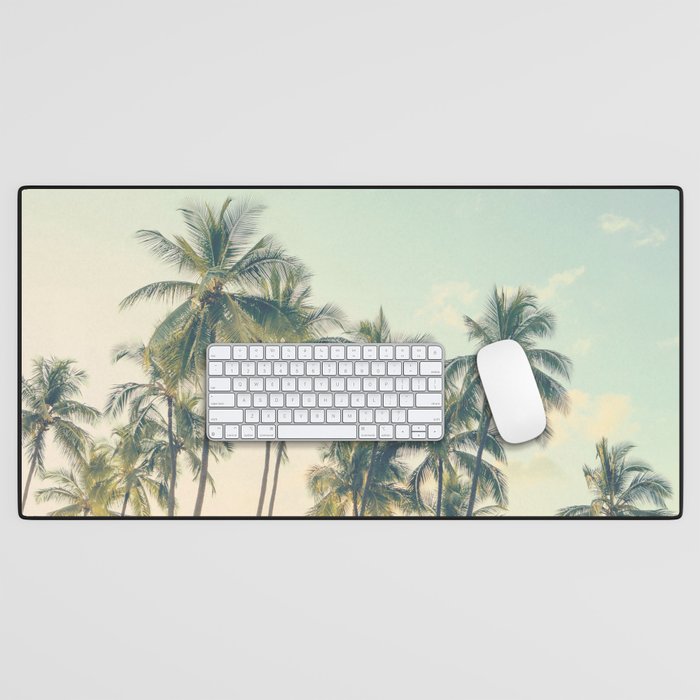 Tropical Skies - Palm Trees, Beach Photography Desk Mat Gallery Image 1