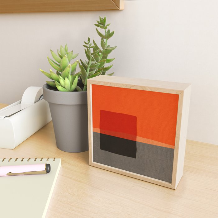 Orange Gray Red Minimalist Abstract Art Mini Art Print Gallery Image 2