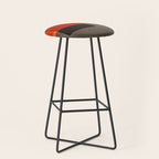 Orange Gray Red Minimalist Abstract Art Stool Gallery Image 1