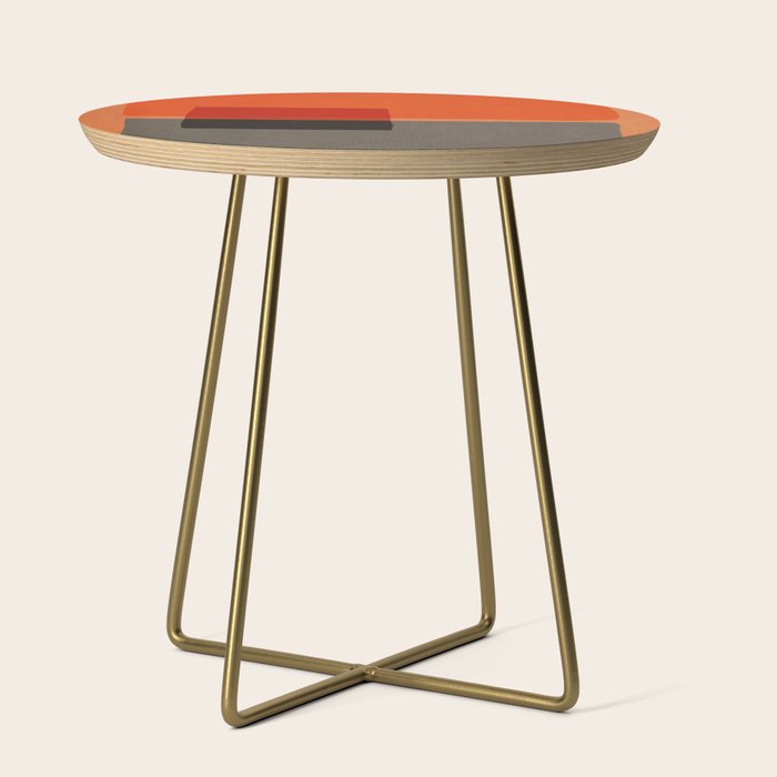 Orange Gray Red Minimalist Abstract Art Side Table Gallery Image 1