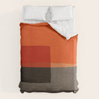 Orange Gray Red Minimalist Abstract Art Duvet Cover Gallery Image 6
