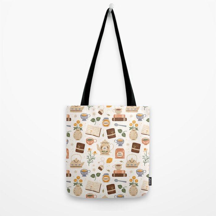 Gouache Books and Tea Tote Bag Gallery Image 2