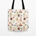 Gouache Books and Tea Tote Bag Gallery Image 1