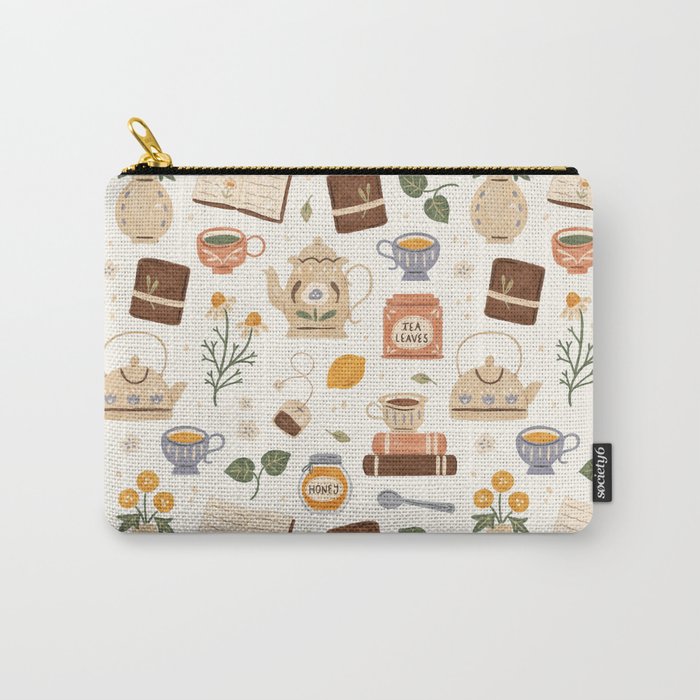 Gouache Books and Tea Carry All Pouch Gallery Image 1
