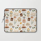 Gouache Books and Tea Laptop Sleeve Gallery Image 1