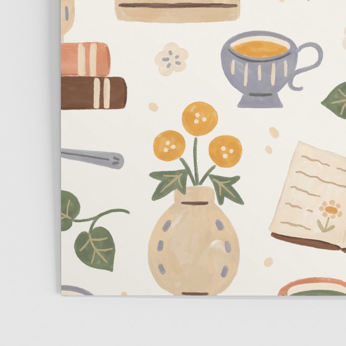 Gouache Books and Tea Poster Gallery Image 3