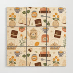 Gouache Books and Tea Wood Wall Art Gallery Image 1