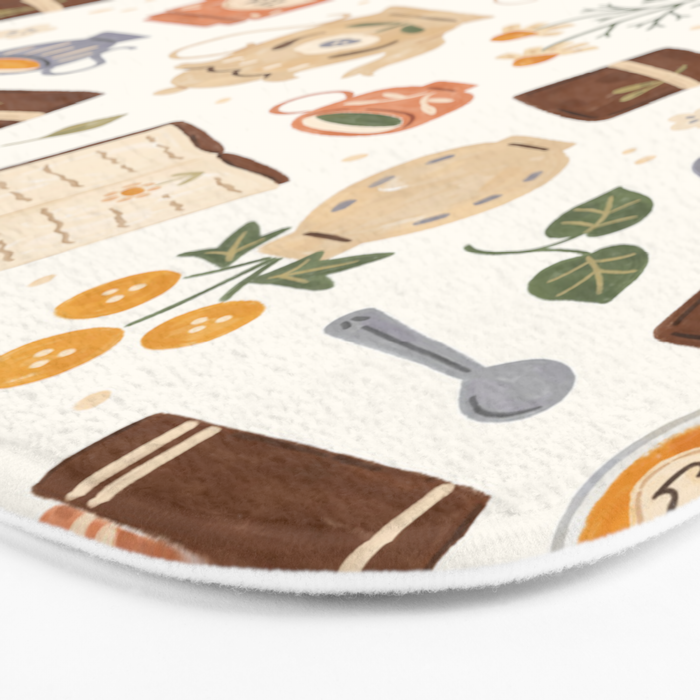Gouache Books and Tea Bath Mat Gallery Image 3
