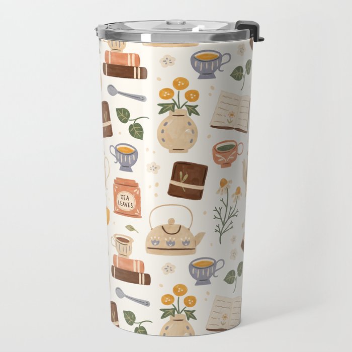 Gouache Books and Tea Travel Mug Gallery Image 2