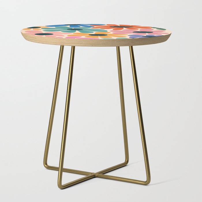 Retro Fun Floral - Rainbow color Side Table Gallery Image 1